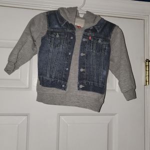 Hoodie 9 month boy with denim vest